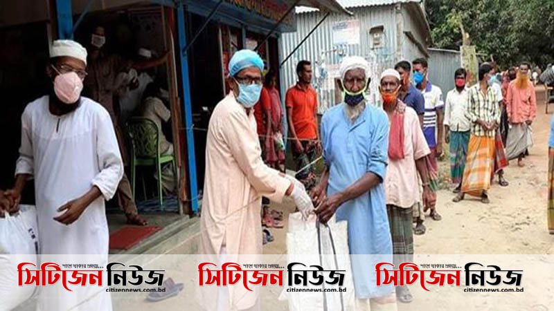 উল্লাপাড়ায় দুস্থদের মাঝে জরুরী খাদ্য সামগ্রী বিতরণ