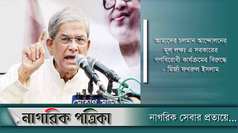 সরকার ঘাবড়ে গিয়েছে: মির্জা ফখরুল