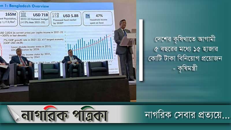 কৃষিখাতে বিনিয়োগ করতে কৃষিমন্ত্রীর আহ্বান